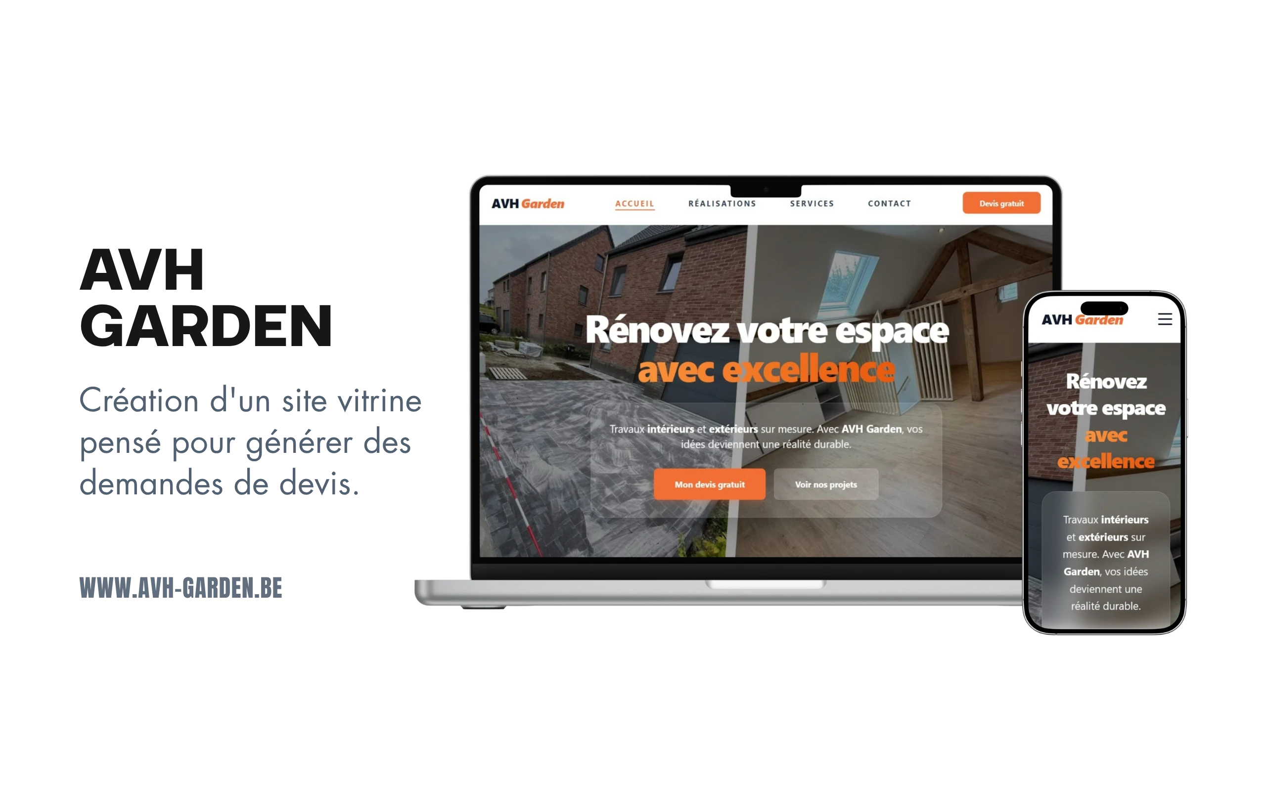 Présentation du projet AVH Garden sur ordinateur et smartphone