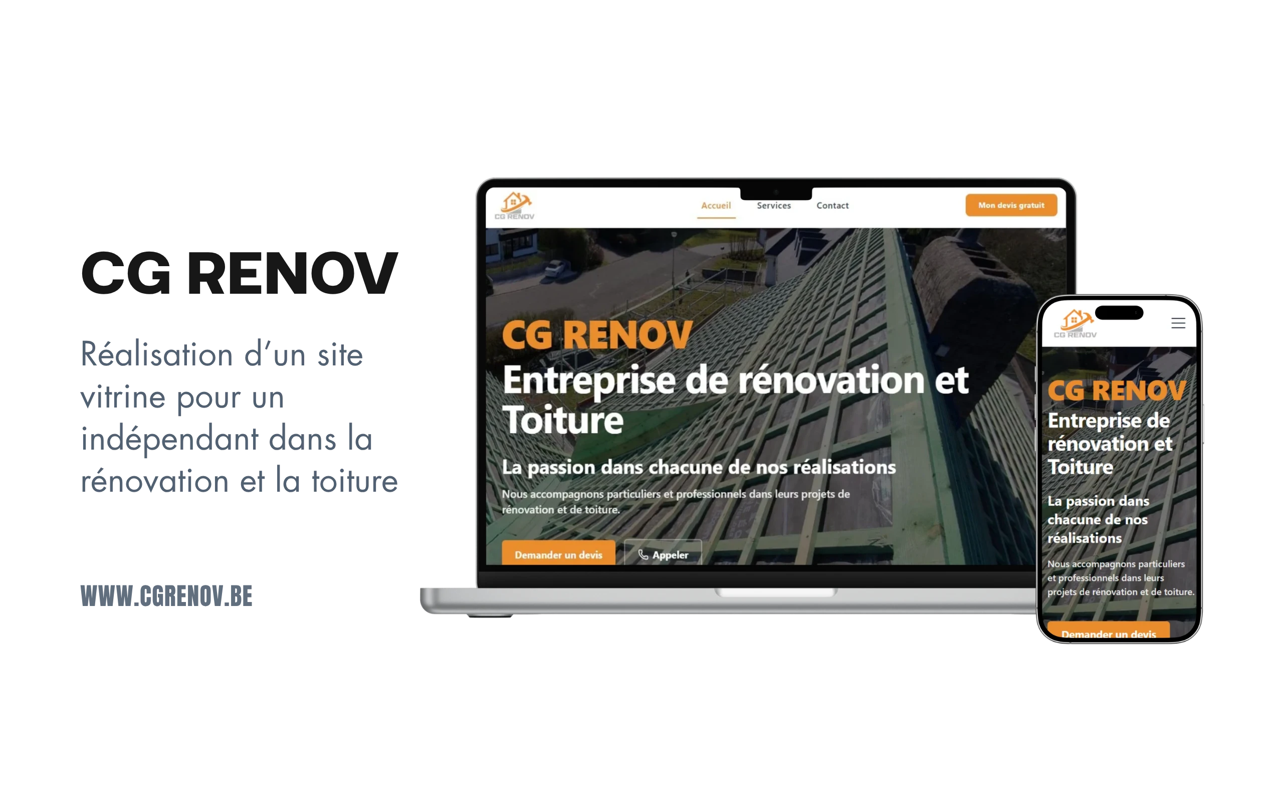 Présentation du projet CG Renov sur ordinateur et smartphone