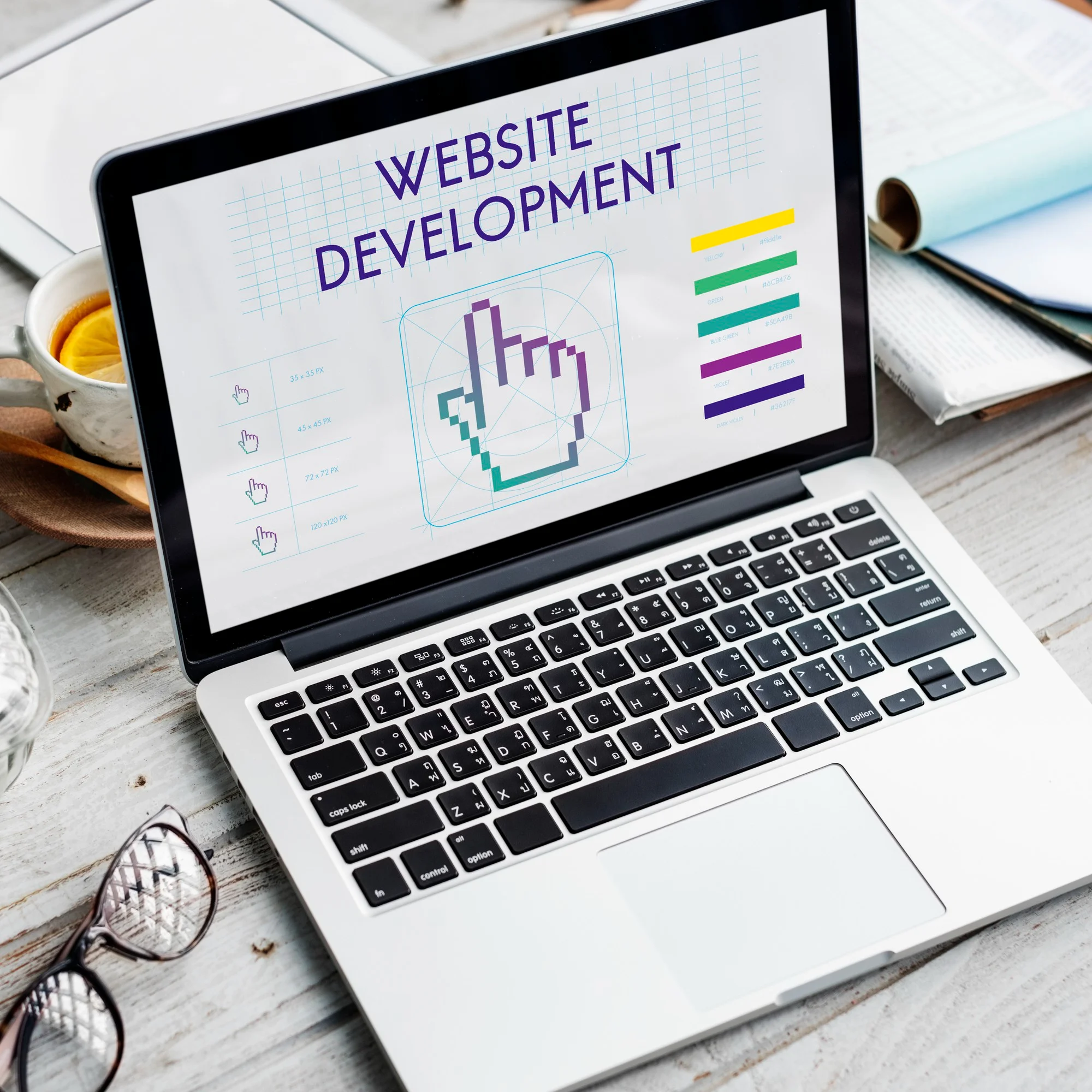Ordinateur portable utilisé pour la conception et le développement d’un site web